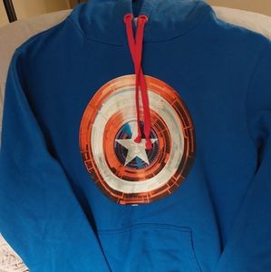 Men's Captain America Marvel Comics Blue Hoodie.